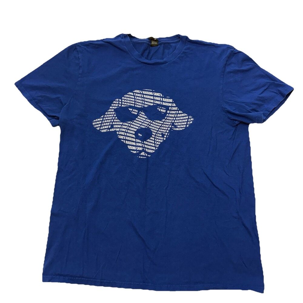 Raising Cane’s Crew Employee T-Shirt Blue XL District 100% Cotton EUC